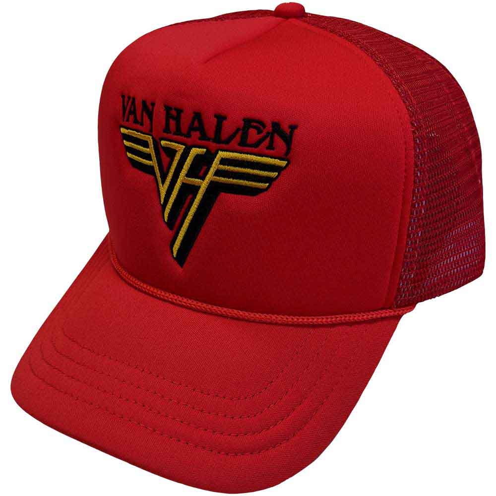 Van Halen - Text & Yellow Logo - Hat Red, Black