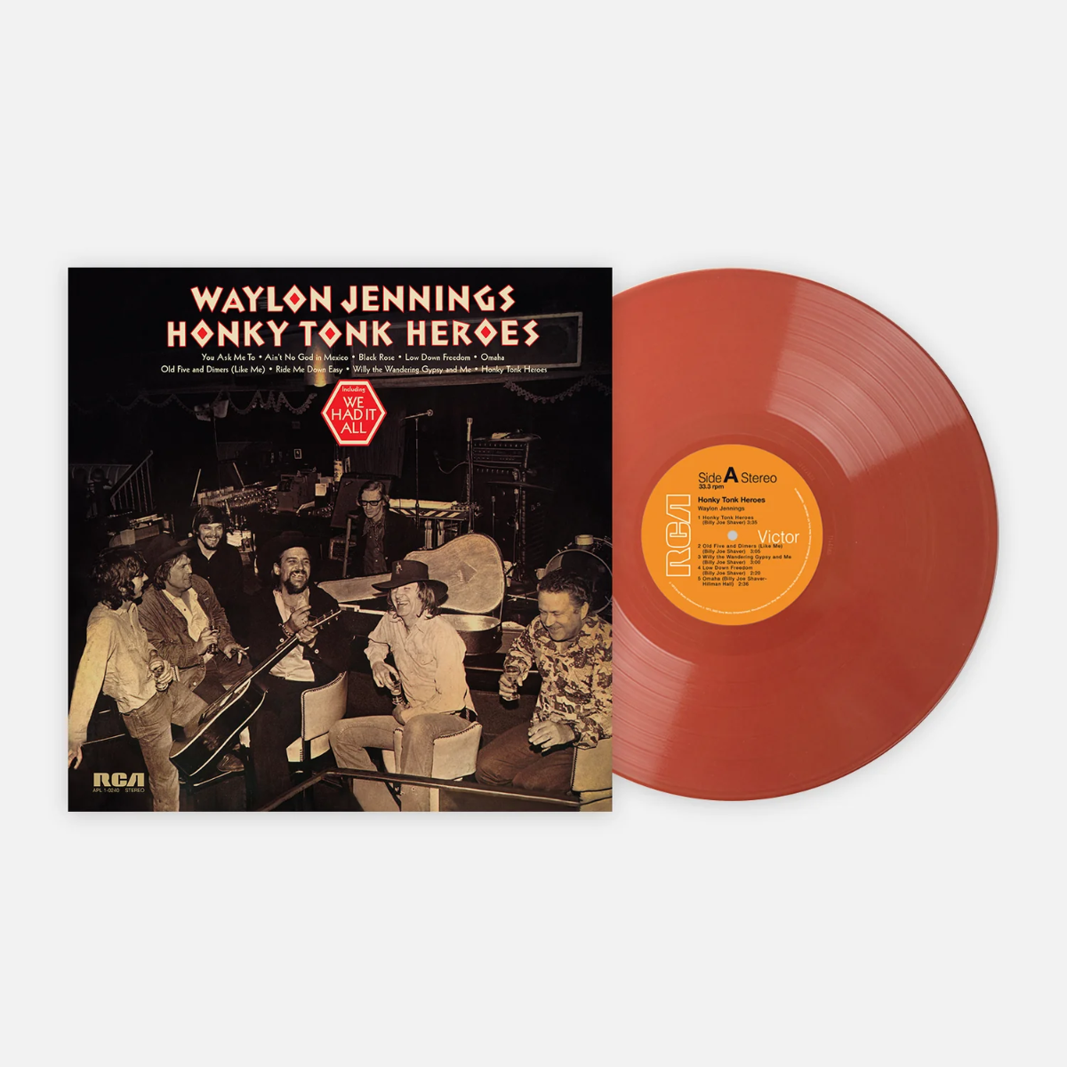 Waylon Jennings - Honky Tonk Heroes (Limited Edition, Rust Colored Vinyl) - Vinyl