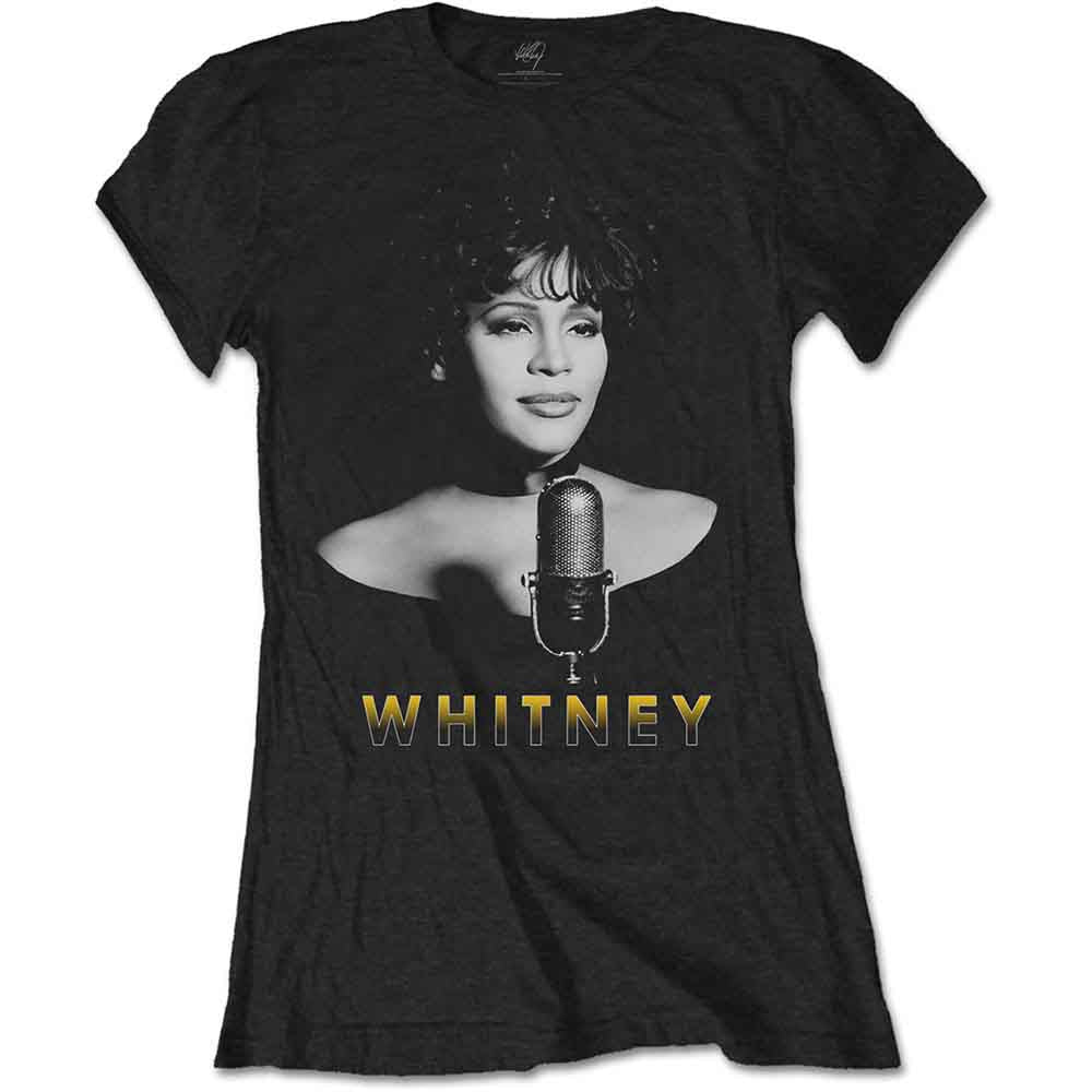 Whitney Houston - Black & White Photo - T-Shirt Black