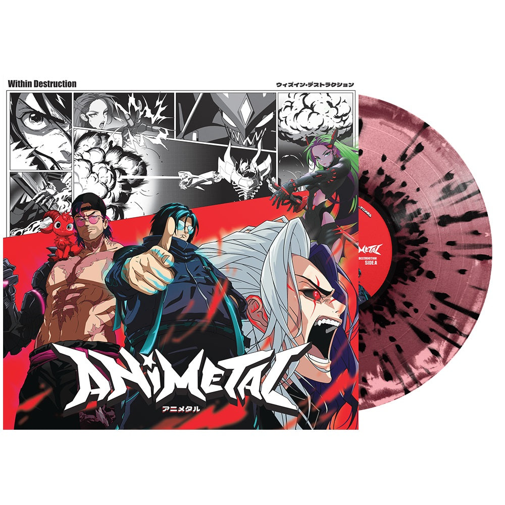 Within Destruction - Animetal [Explicit Content] (Indie Exclusive, Limited Edition, Burgundy/ Pink & Black Splatter Colored Vinyl) - Vinyl