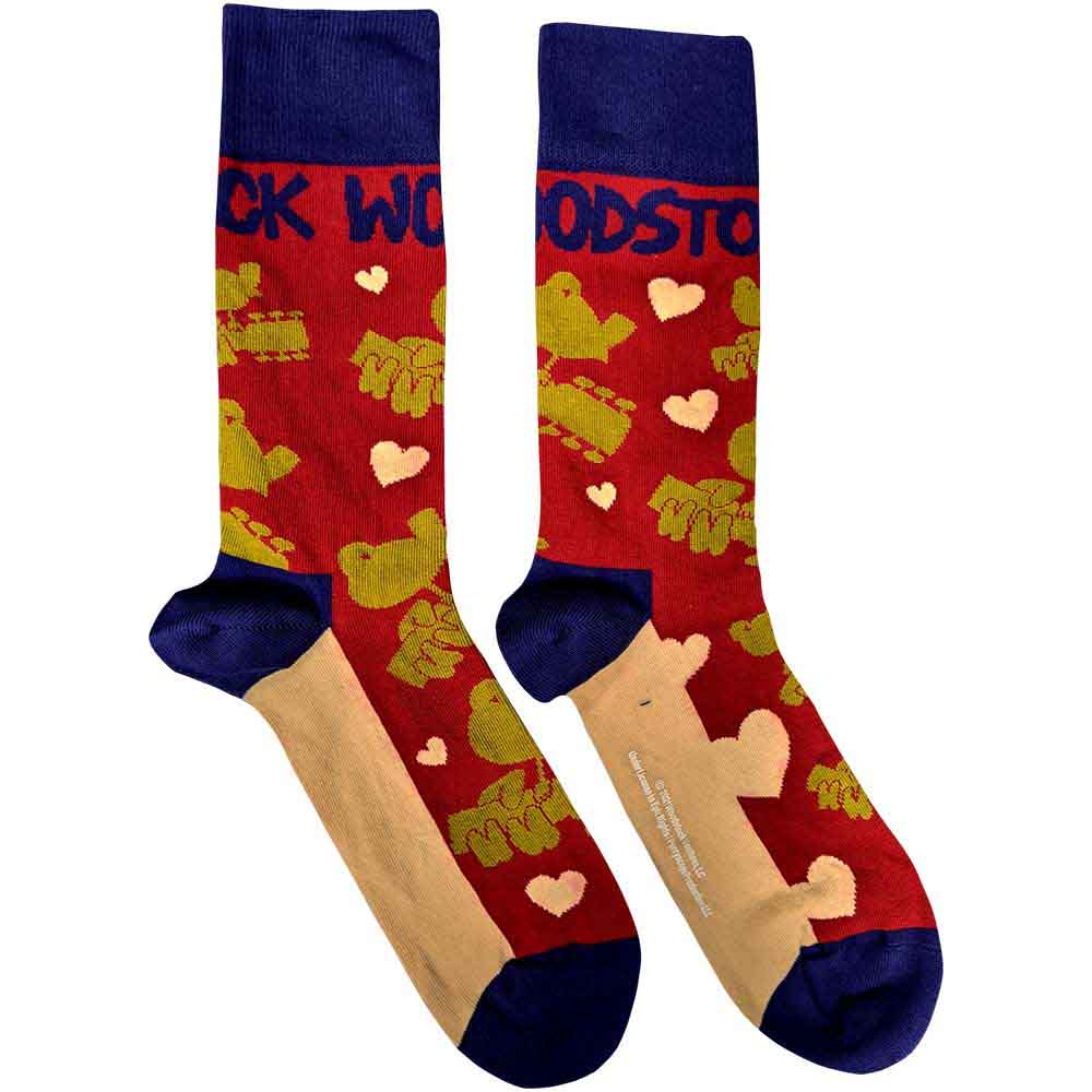 Woodstock - Birds & Hearts - Socks Red