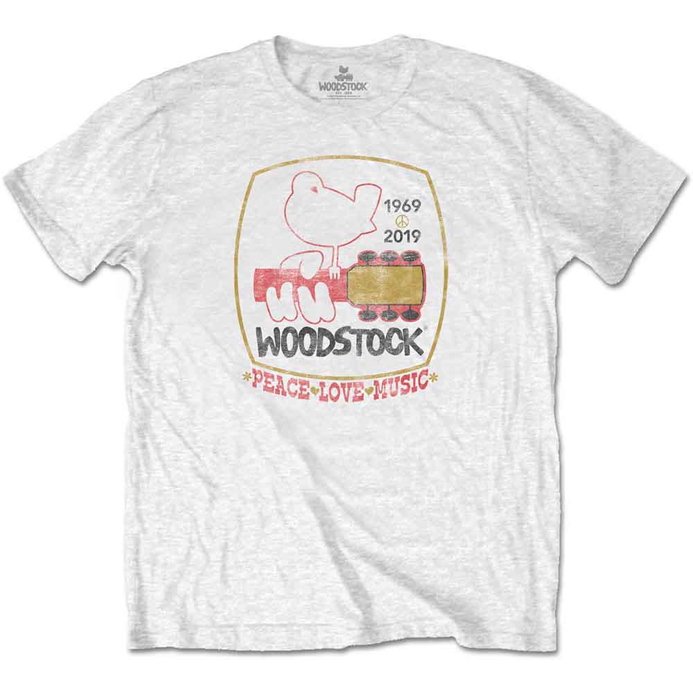 Woodstock - Peace Love Music - T-Shirt White