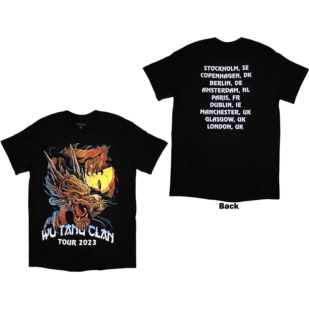 Wu-tang Clan - Tour '23 Dragon Back Print - Black